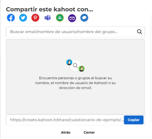 Compartir Kahoot