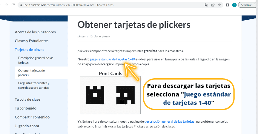 Tarjetas Plickers B2