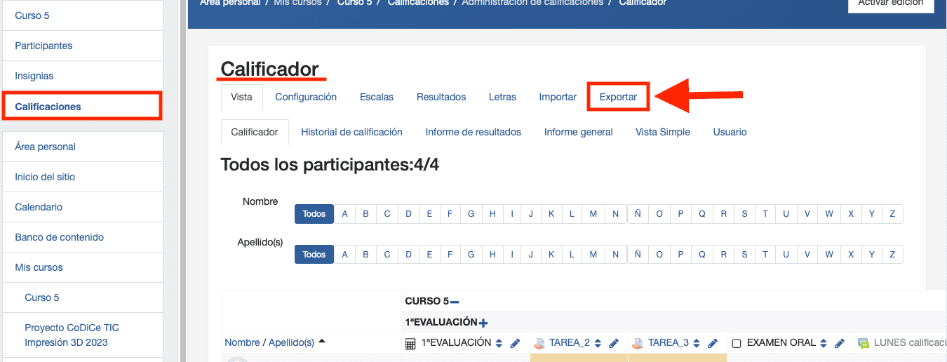 Tareas_Exportar