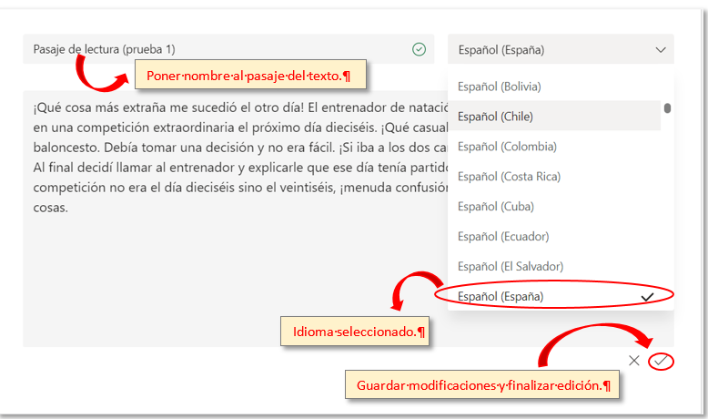 Seleccionar idioma de autocorrección
