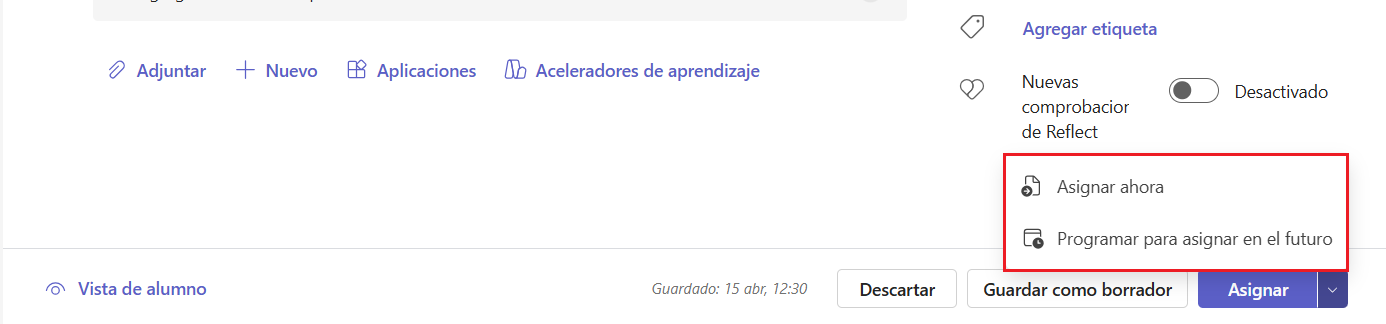 Instrucciones de una tarea