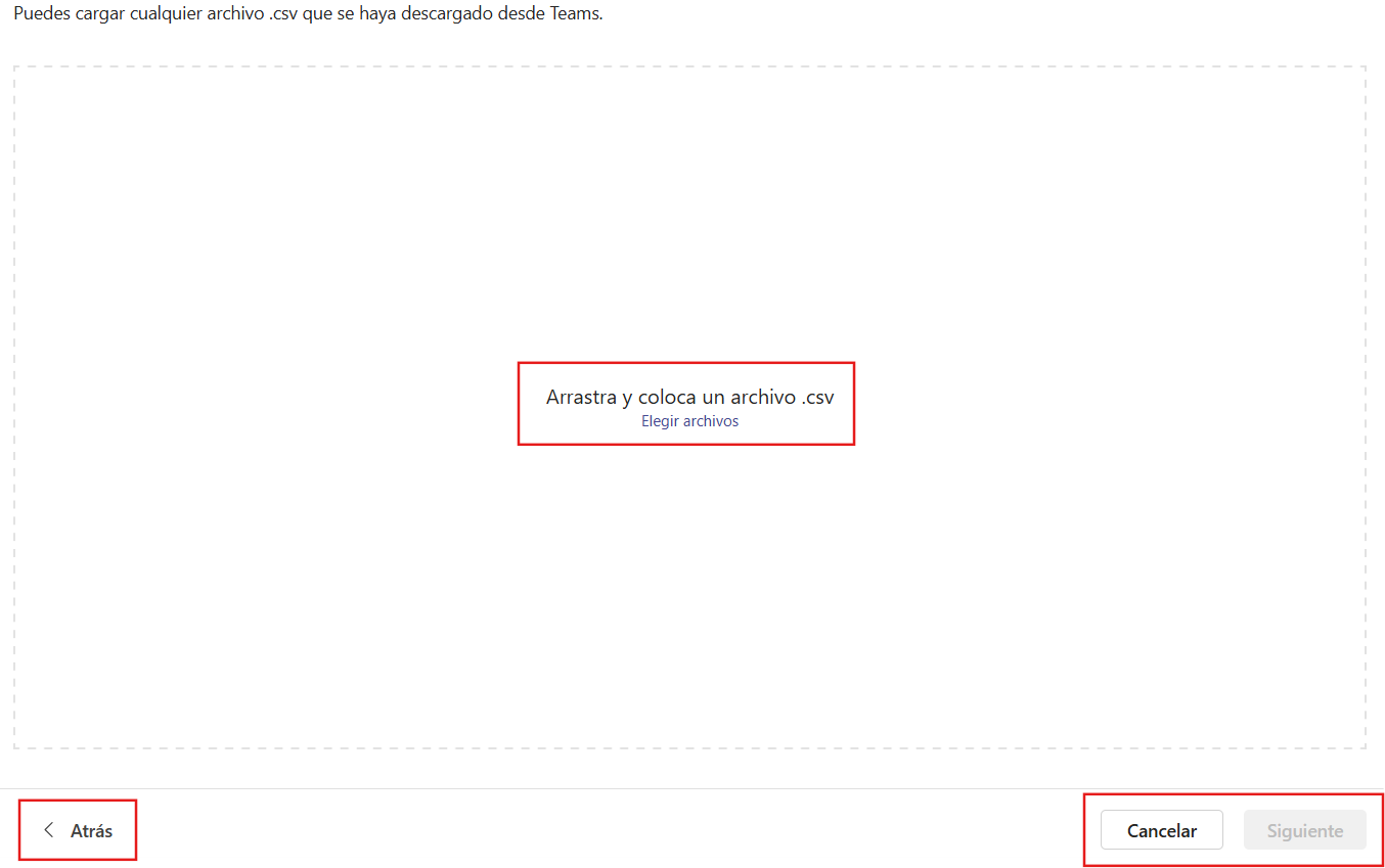 Importar rúbricas creadas previamente desde un archivo .csv