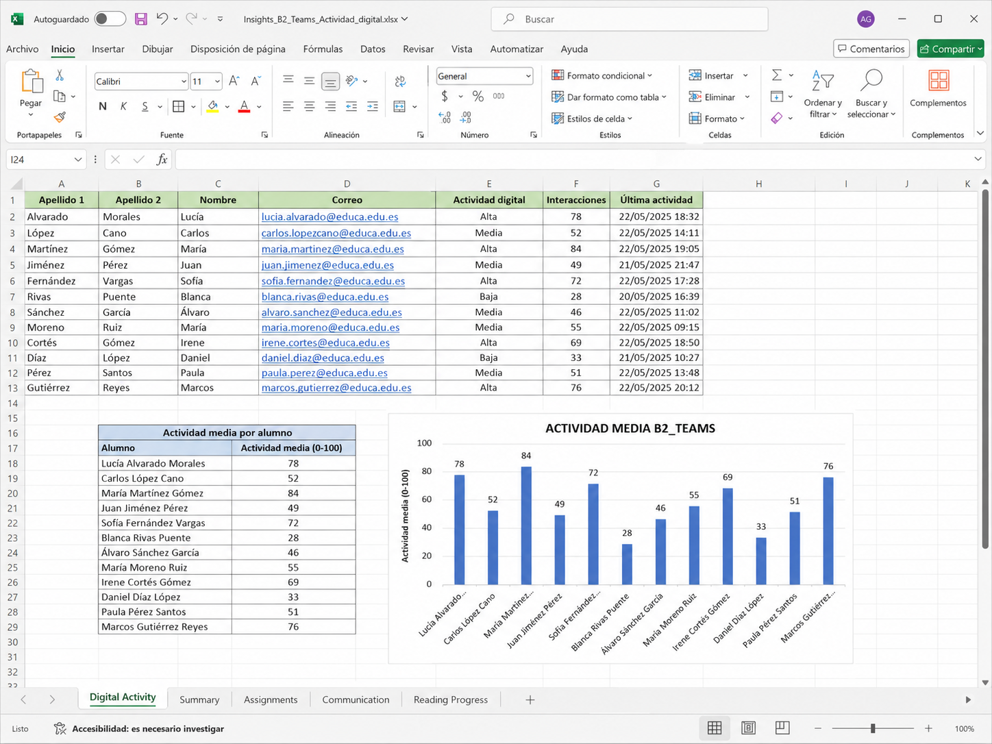 Exportar a Excel desde Insights