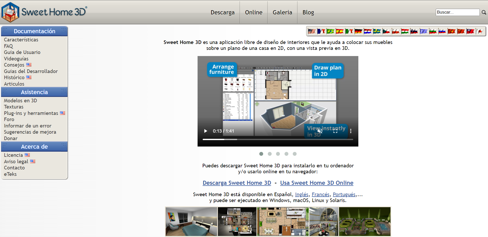Sweet Home 3D. Captura de pantalla