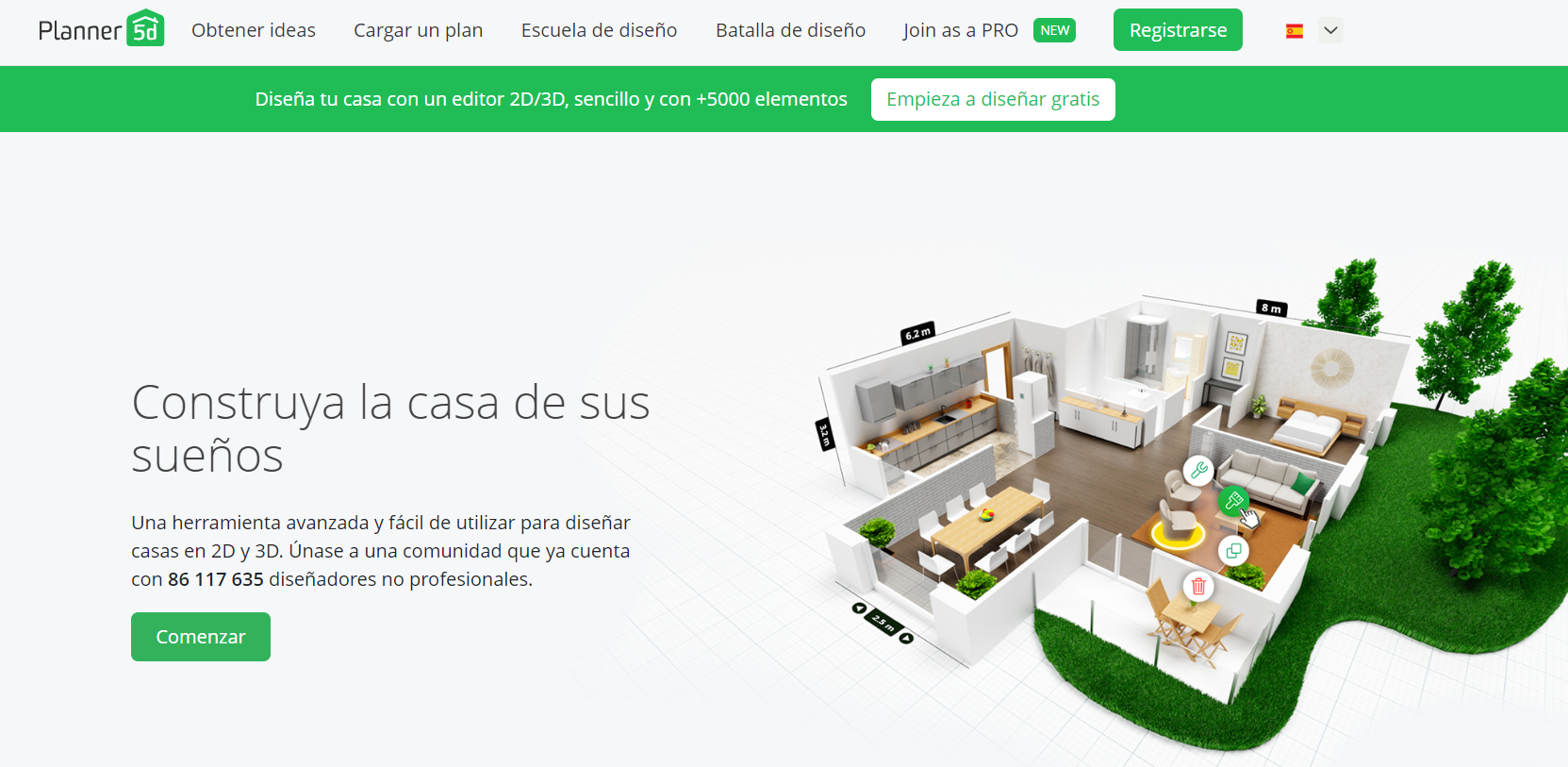 Planner 5D. Captura de pantalla.
