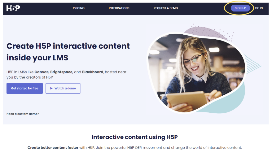 Registro web H5P.com