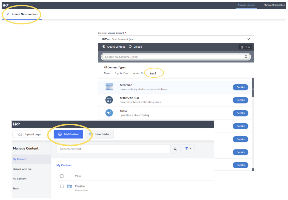 Creación contenidos H5P.com
