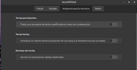 5.1. Menú Accesibilidad en Linux
