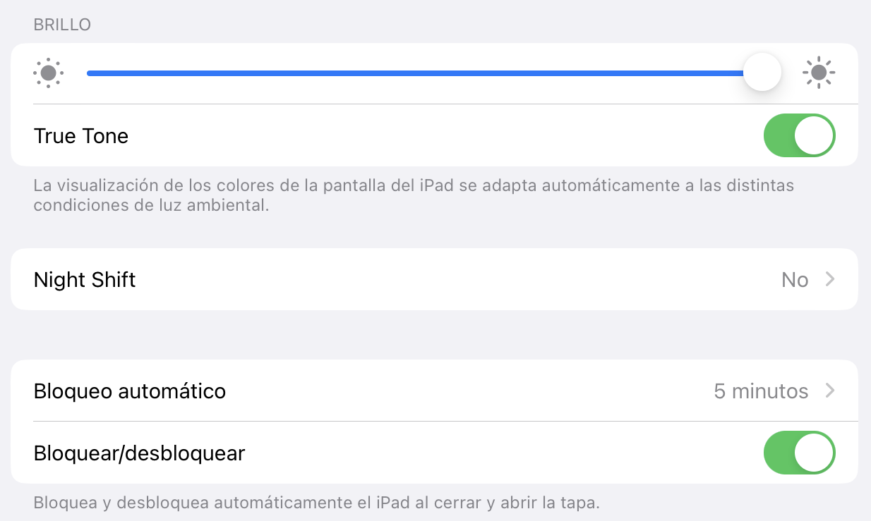 3.2. Brillo en IpadOS