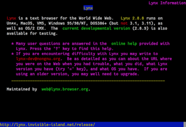 Imagen de navegador de texto Lynx