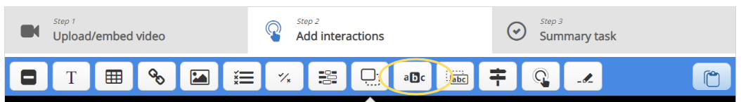 Interacción marca las palabras correctas
