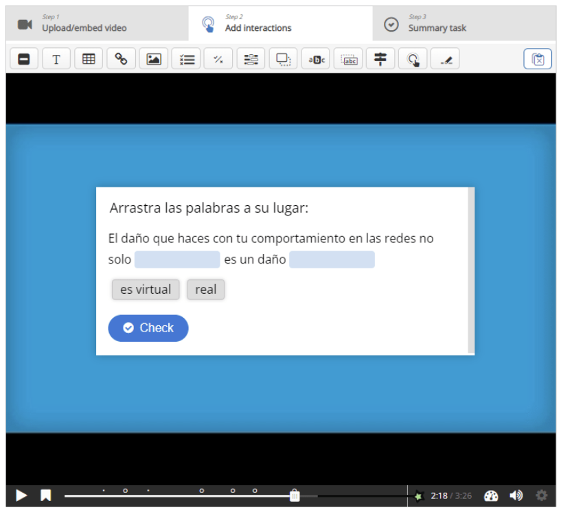 Diapositiva arrastra las palabras a su lugar apariencia final