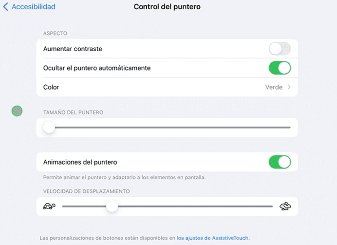 iPadOS. Control de puntero