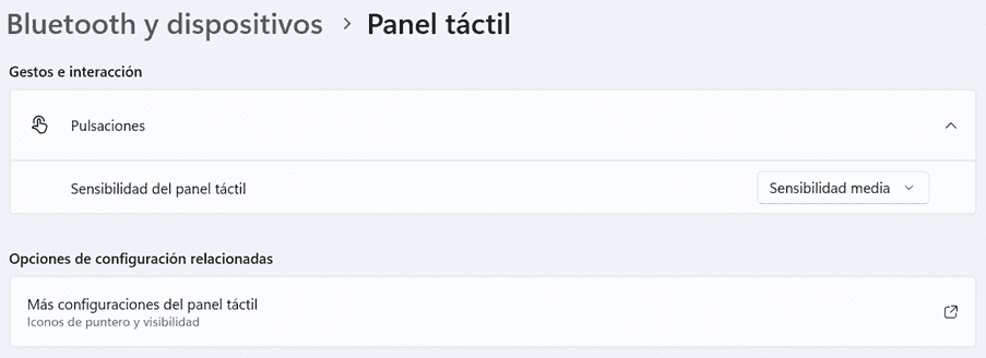 Panel táctil en Bluetooth y dispositivos