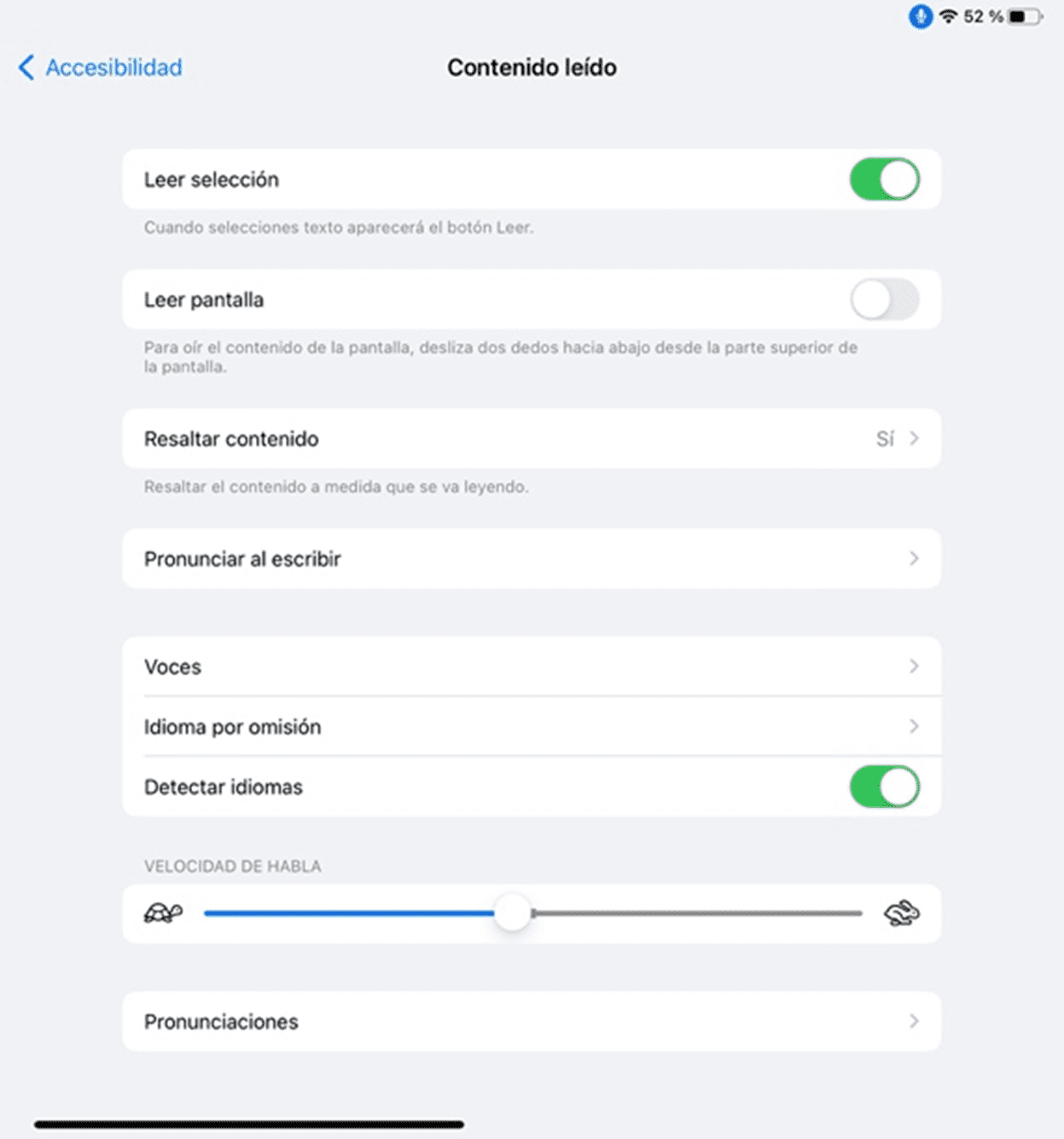 Contenido leído en iPadOS