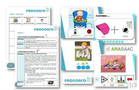 Ejemplos de programación y materiales de PROCONFO, con pictogramas de ARASAAC