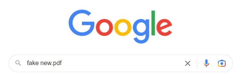 en el buscador Google aparece escrito: fake news.pdf