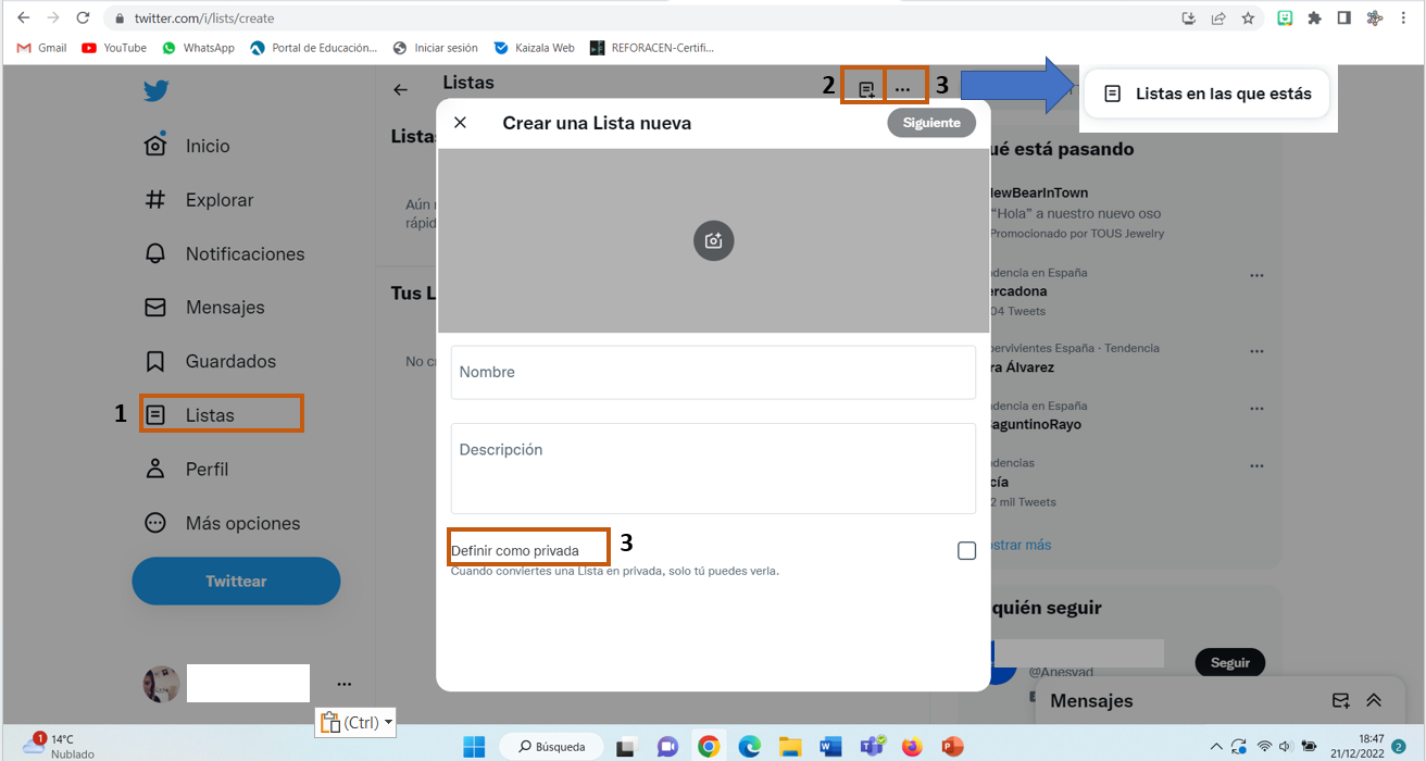 Numeración para crear listas