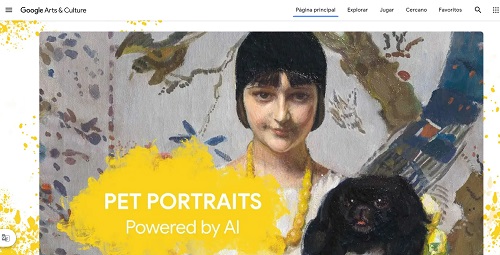 Página de inicio de Google Arts and Culture