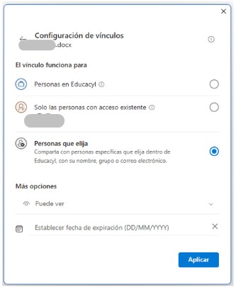 Configuración de vínculos 2