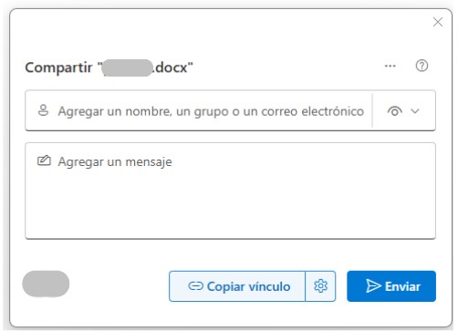 Menú compartir archivo en Word