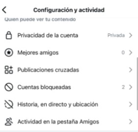 Captura de pantalla de Instagram