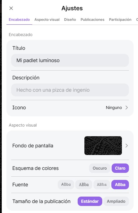 Captura de pantalla de Padlet