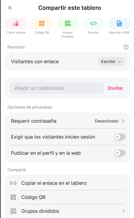 Captura de pantalla de Padlet