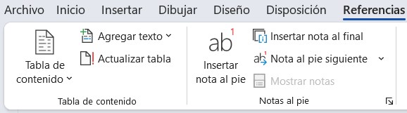 Insertar pie de página en Word