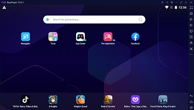 Captura de pantalla del emulador Noxplayer