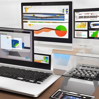Varios ordenadores y monitores