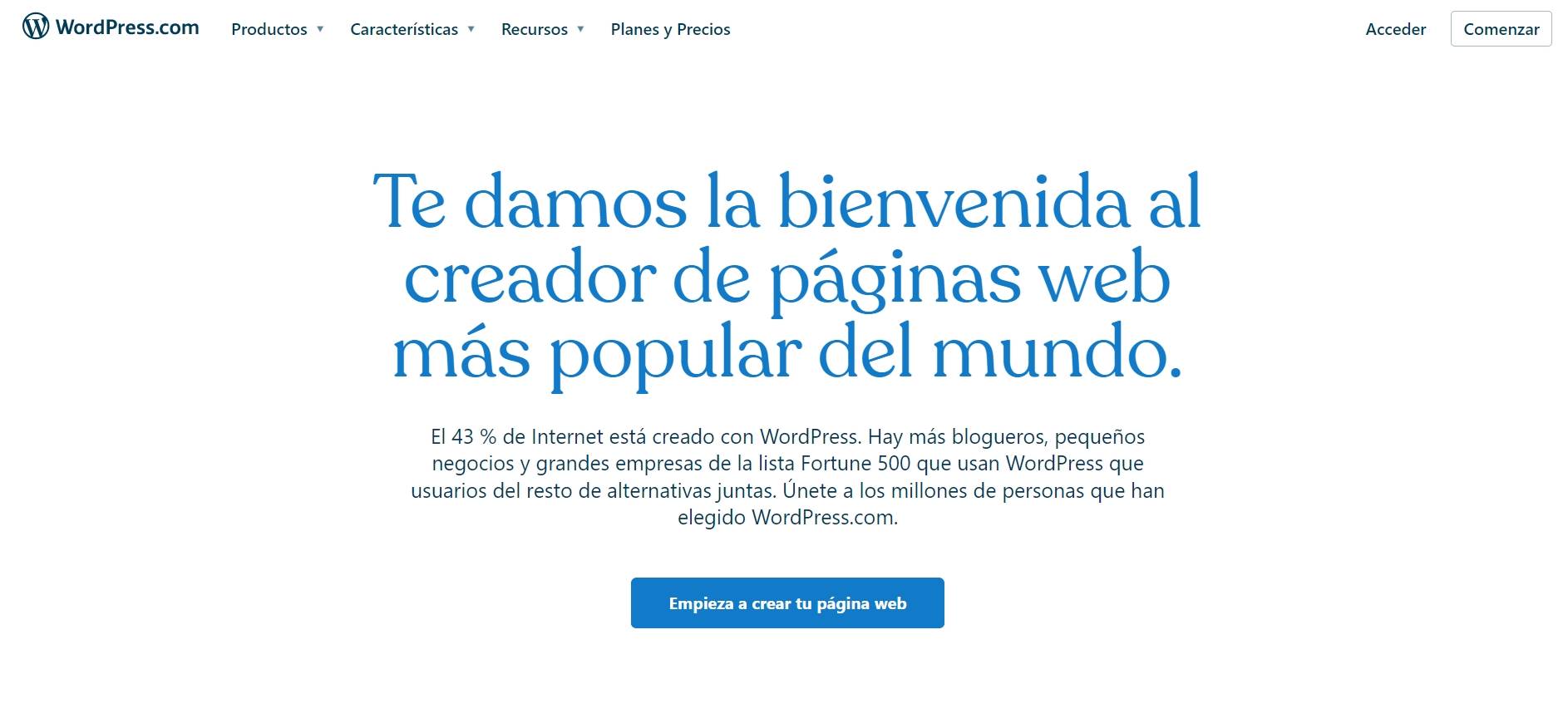 Captura Interfaz WordPress
