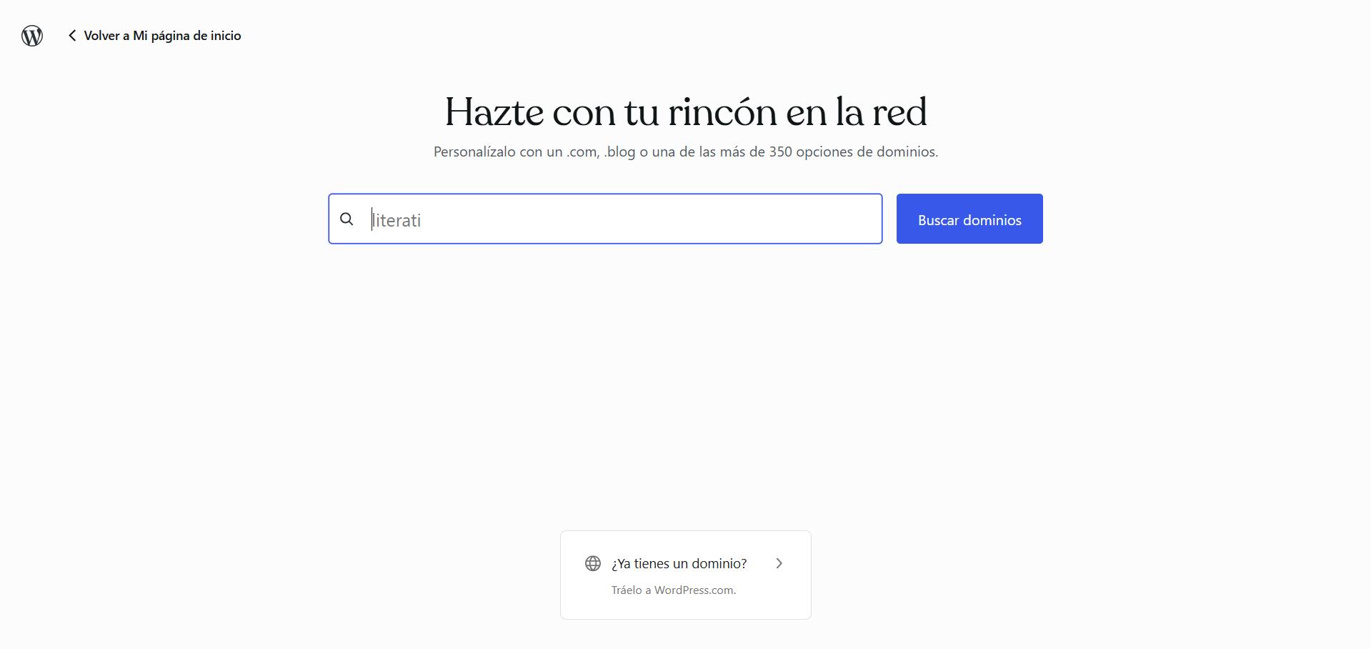 Captura Interfaz WordPress