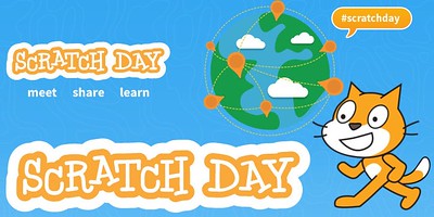 Imagen del gato de Scratch y un planeta Tierra