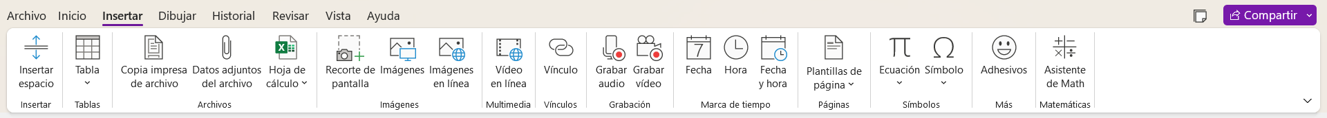 Captura de pantalla de OneNote