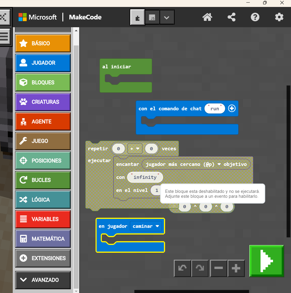 Programación en Minecraft