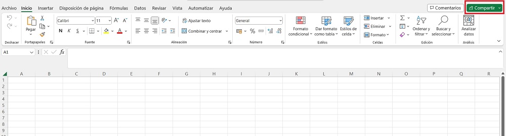 Captura de pantalla de Excel