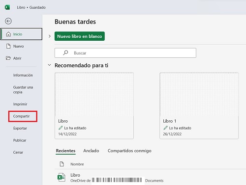 Captura de pantalla de Excel
