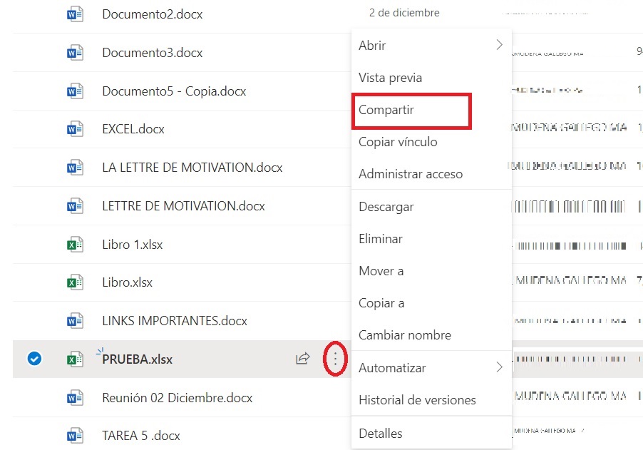 Captura de pantalla de Excel
