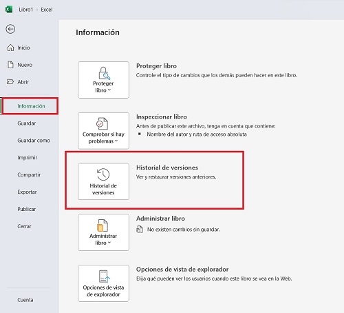 Captura de pantalla de Excel