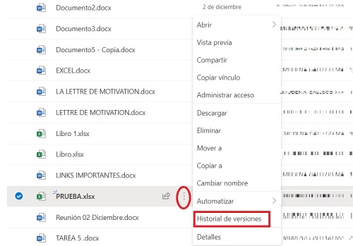 Captura de pantalla de Excel