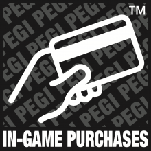 Icono de una mano con una tarjeta de crédito. Debajo se lee In-Game Purchases