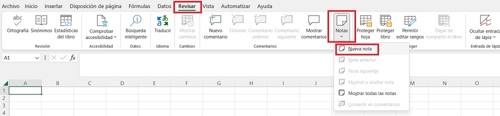 Captura de pantalla de Excel