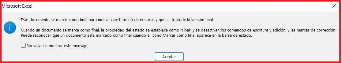 Captura de pantalla de Excel