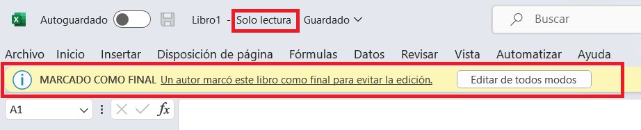 Captura de pantalla de Excel