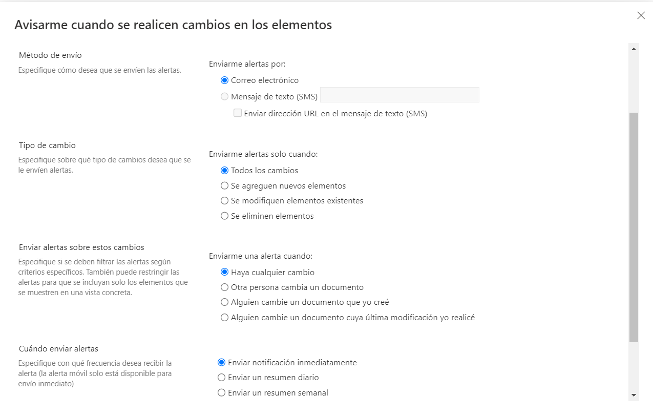 Captura de pantalla de SharePoint