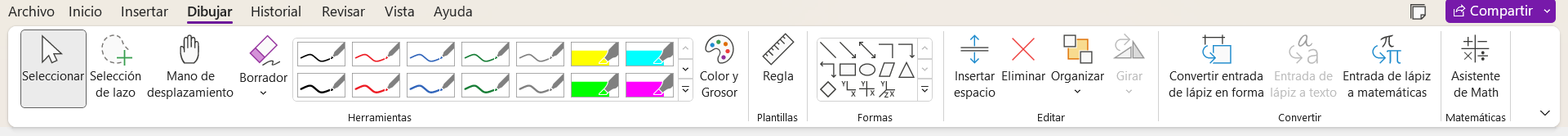 Captura de pantalla de OneNote
