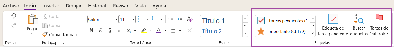 Captura de pantalla de OneNote
