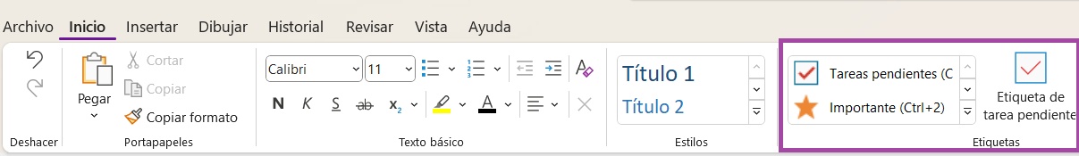 Captura de pantalla de OneNote