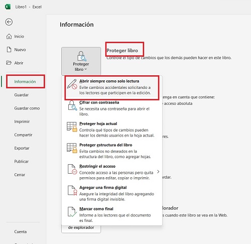 Captura de pantalla de Excel